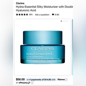 New silky Clarins Hydra-Essentiel Moisturizer - silky cream